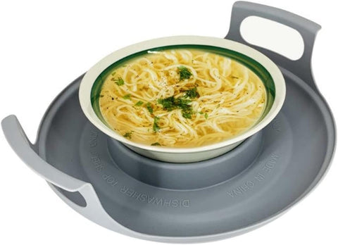 Dishwasher-safe microwave tray for quick cleaning and storage.