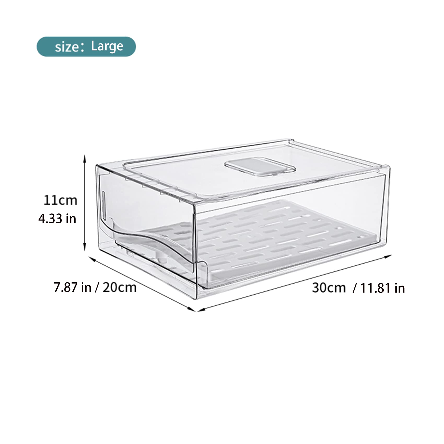 Diskary stackable fridge bin: transparent storage to identify items at a glance