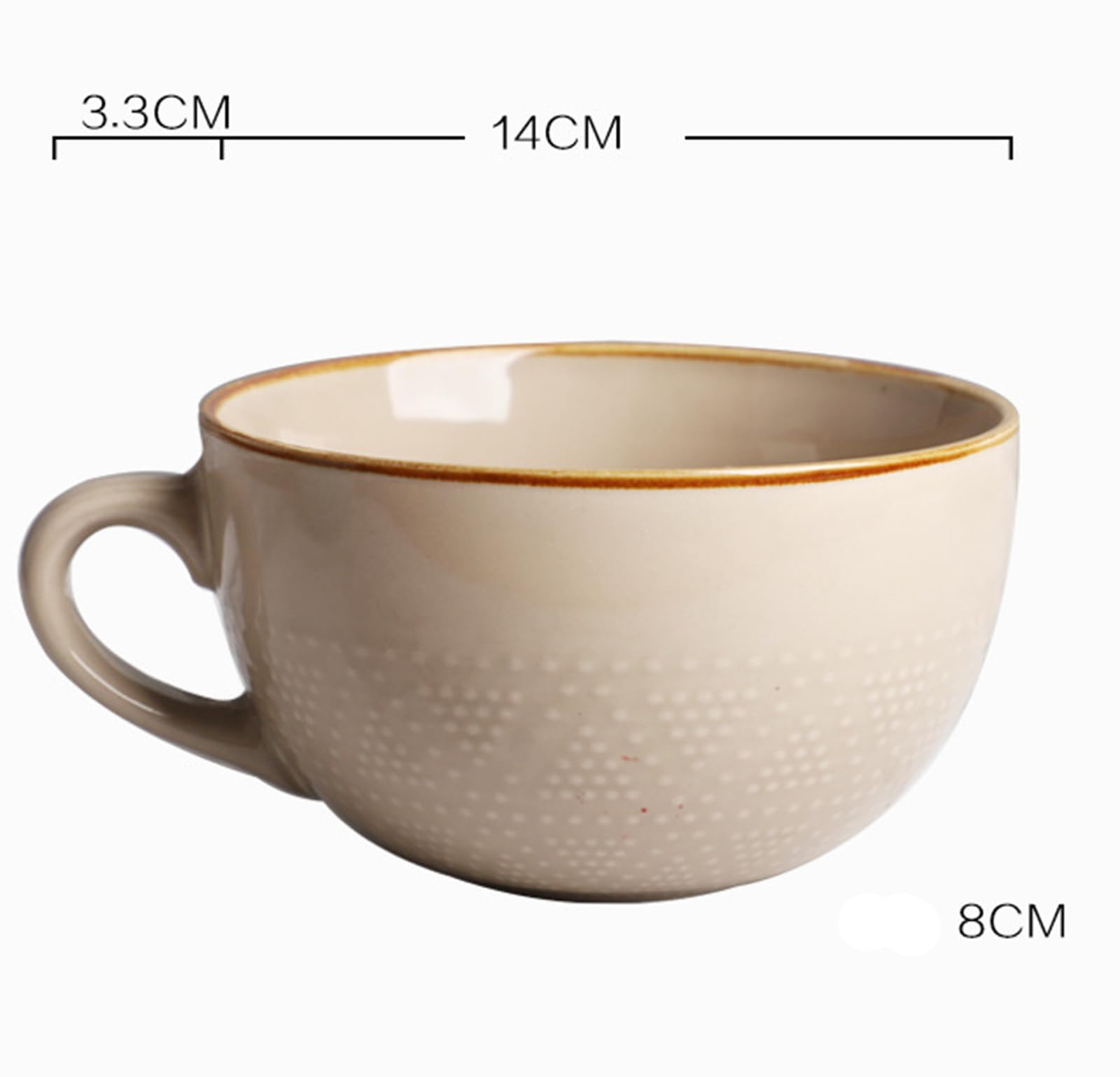 Disoza ceramic soup mug with spoon, durable porcelain for hot or cold drinks.