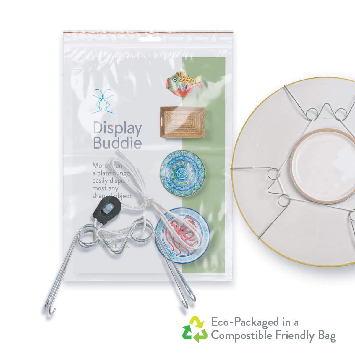 Display Buddie cord lock and tension toggle ensure stable, adjustable mounting