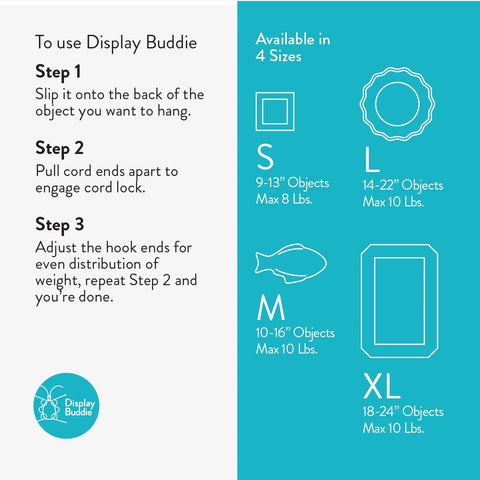 Display Buddie available sizes from Small to XL adapt to different plates