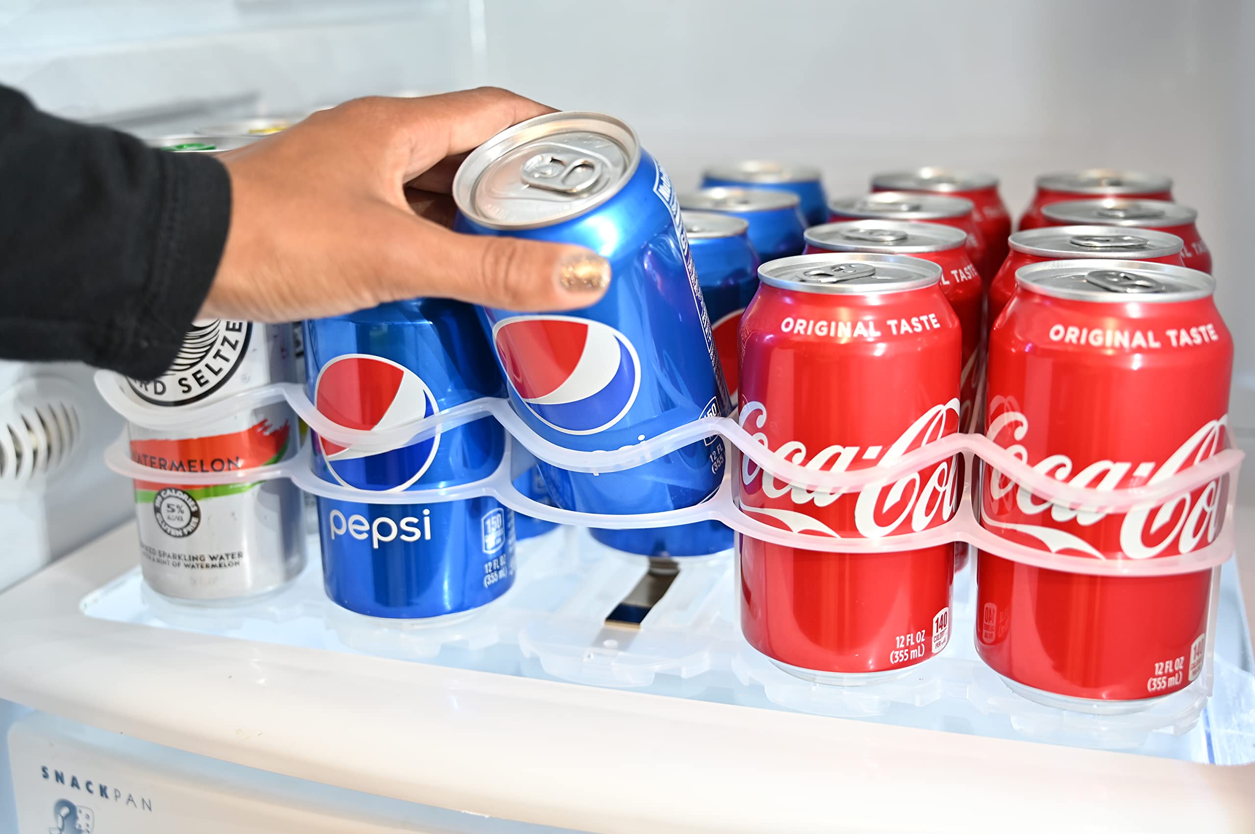Display Technologies Fridge-Plus easy restock action with front-loading cans