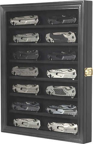 DisplayGifts anti-slip shelves securely hold blades without slipping.
