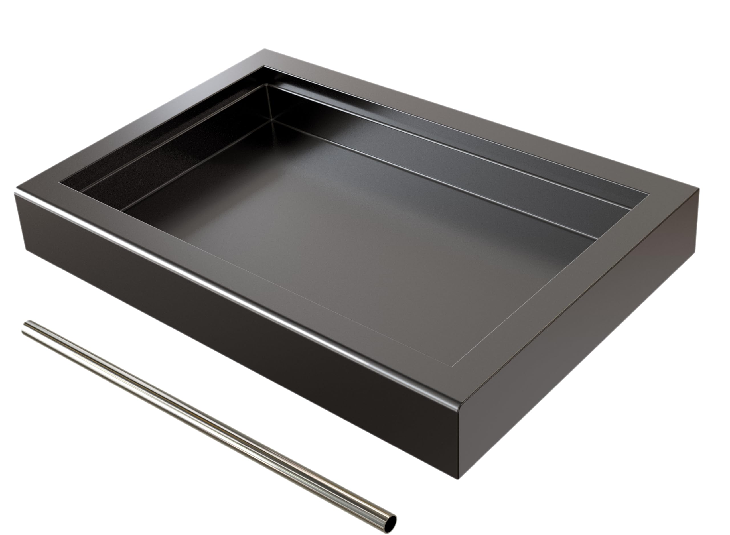 Distro Coffee Labs low-profile drip tray front view shows space-saving design for compact espresso setups