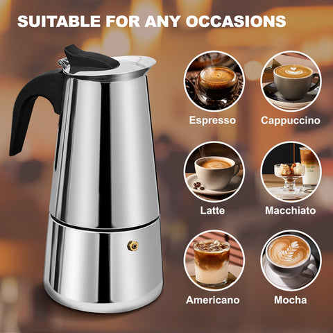 DITOSH camping friendly moka pot ideal for outdoor coffee brewing.