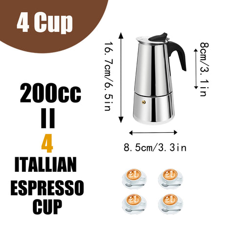 DITOSH moka pot safety valve and three-ring threads ensure controlled pressure while brewing