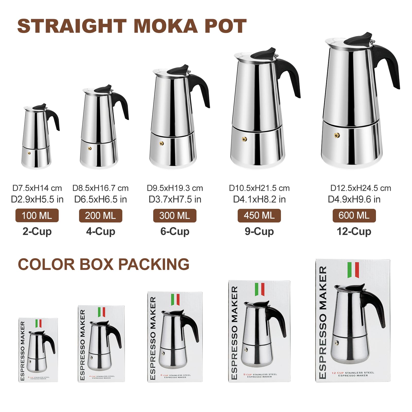 DITOSH stainless steel moka pot highlighting durable construction for daily use.