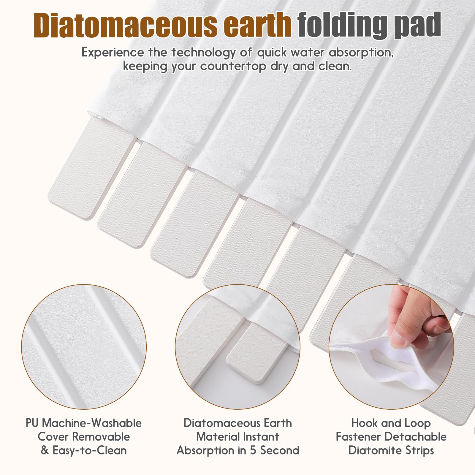 Ditother foldable-design drying mat folds compactly for storage in tight kitchens.