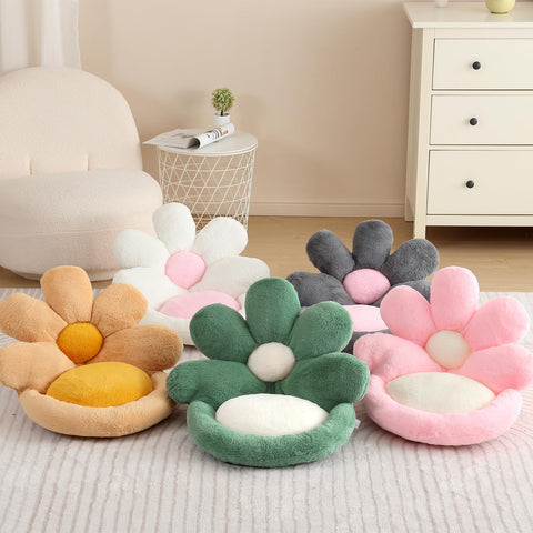 Ditucu flower shape chair pillow plush fabric close-up