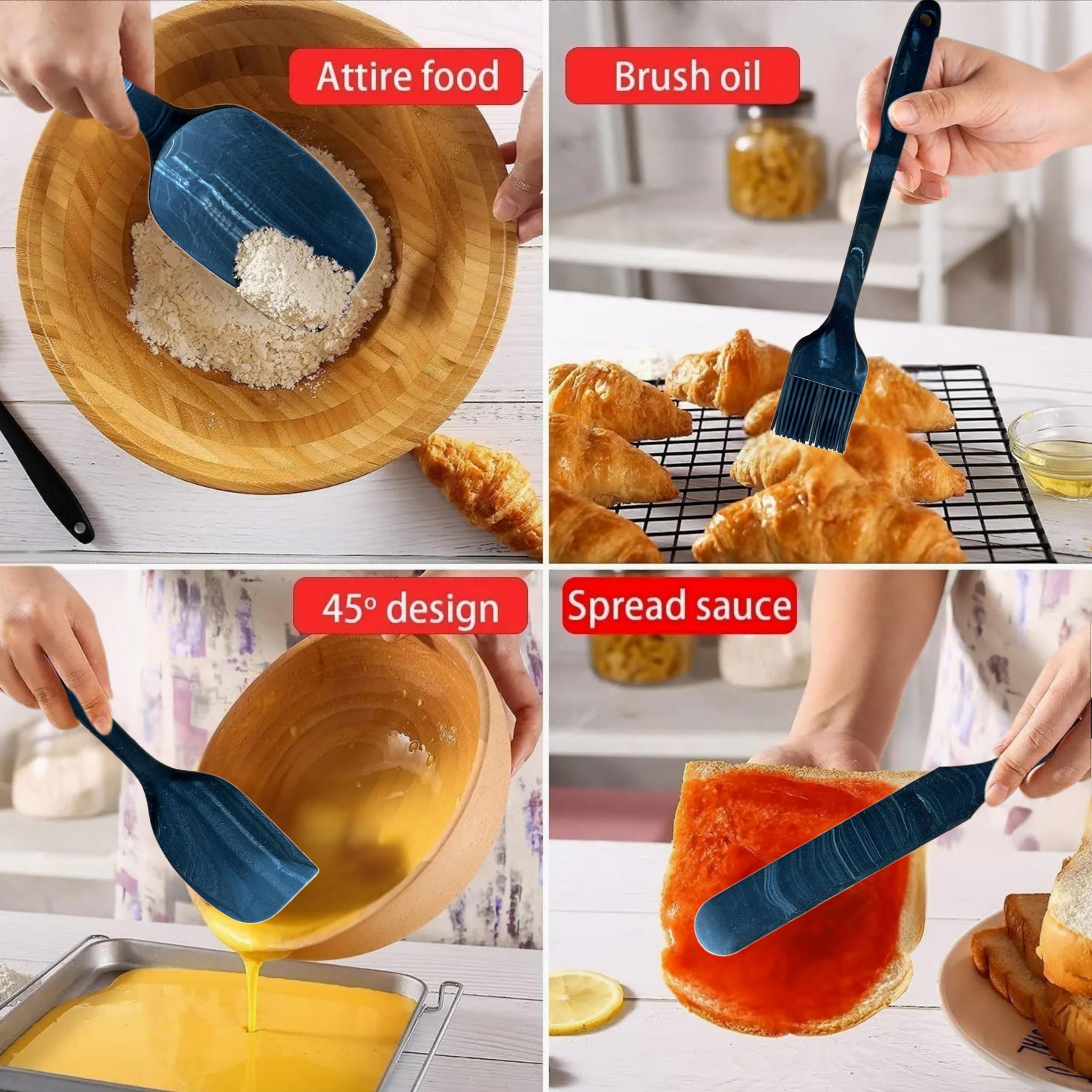 DIVIDE STAR spatula set for pancake flipping with even browning