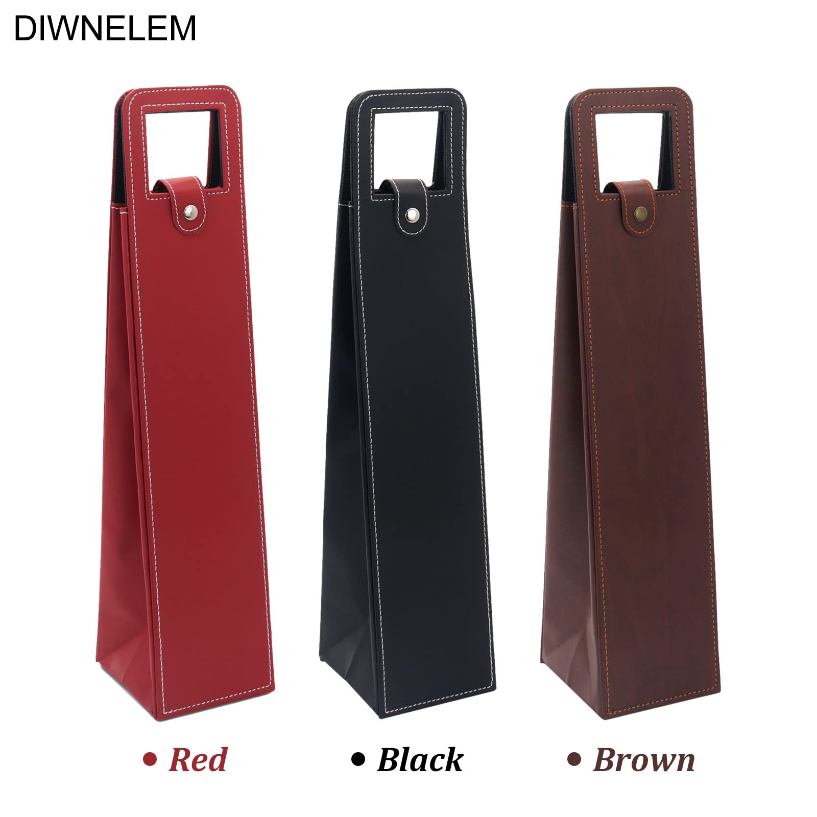 DIWNELEM wine bag includes tags and rope for gift-ready presentation.