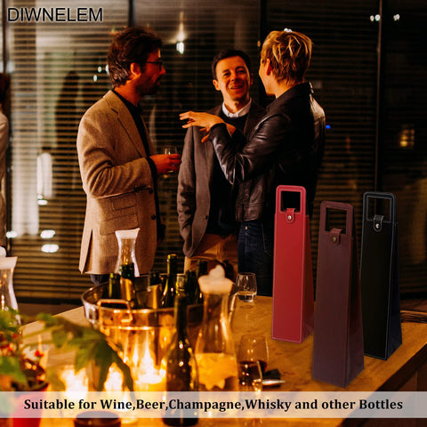 DIWNELEM leather wine bag suits weddings and parties as a stylish accessory.