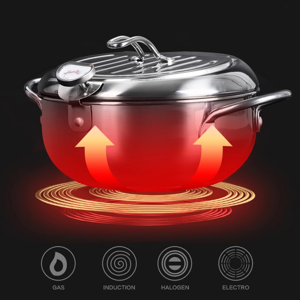 Sturdy DIY HOME fryer stainless steel body delivering durability and easy cleaning.