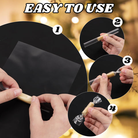 DIYASY holiday packaging wraps desserts and cookies with clear visibility.