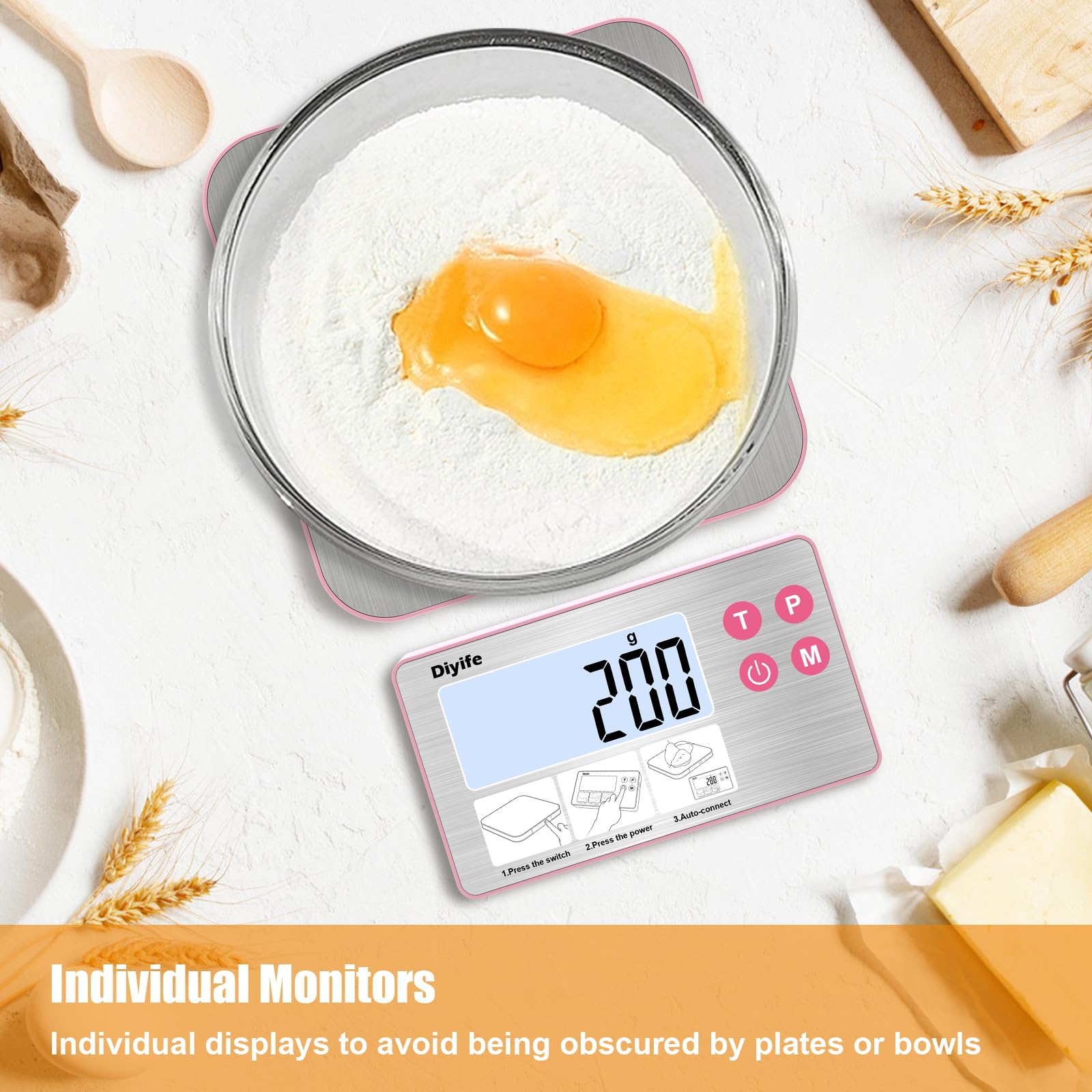 Diyife 33lb scale backlit LCD for precise readings in dim light.