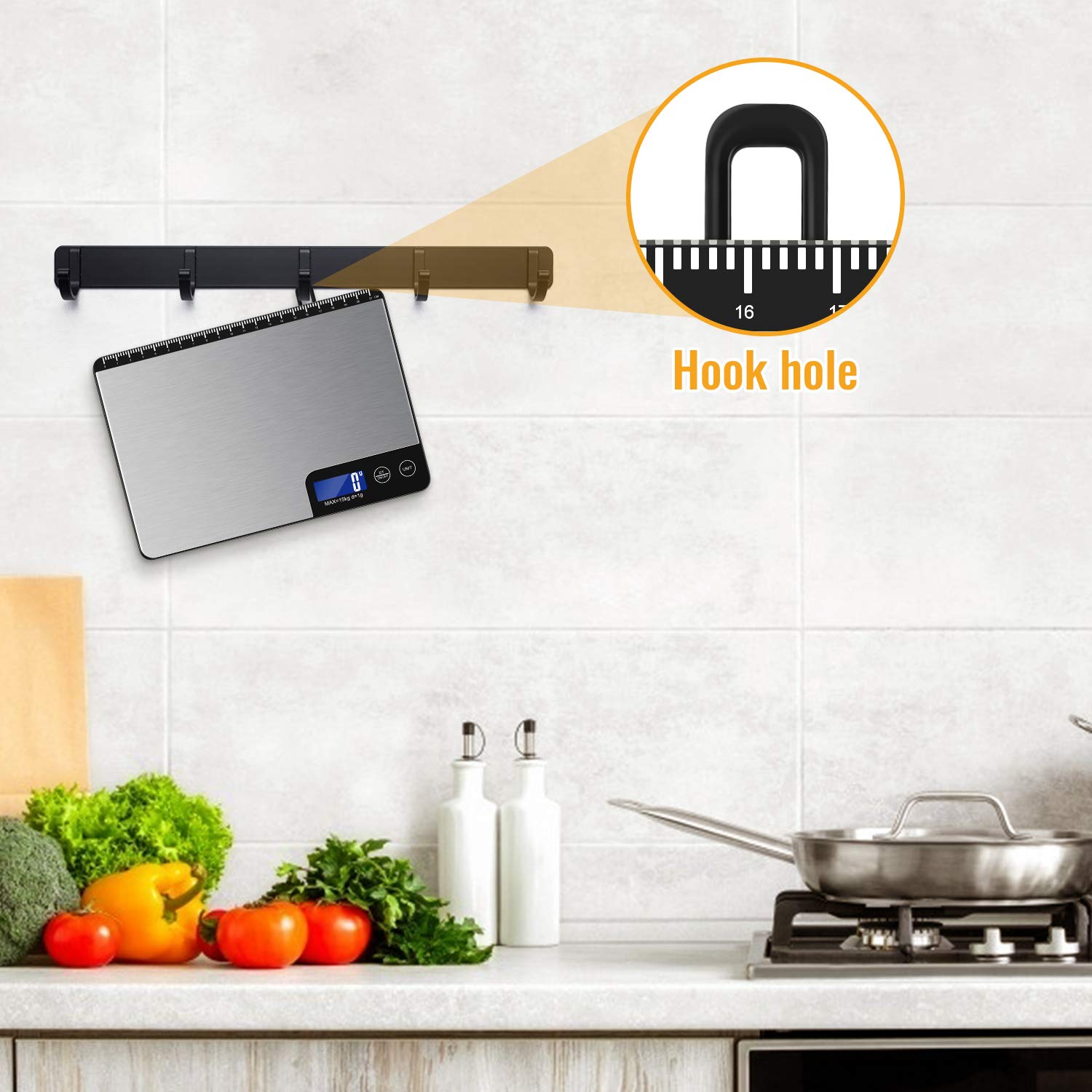 Diyife hangable design saves counter space in kitchens.