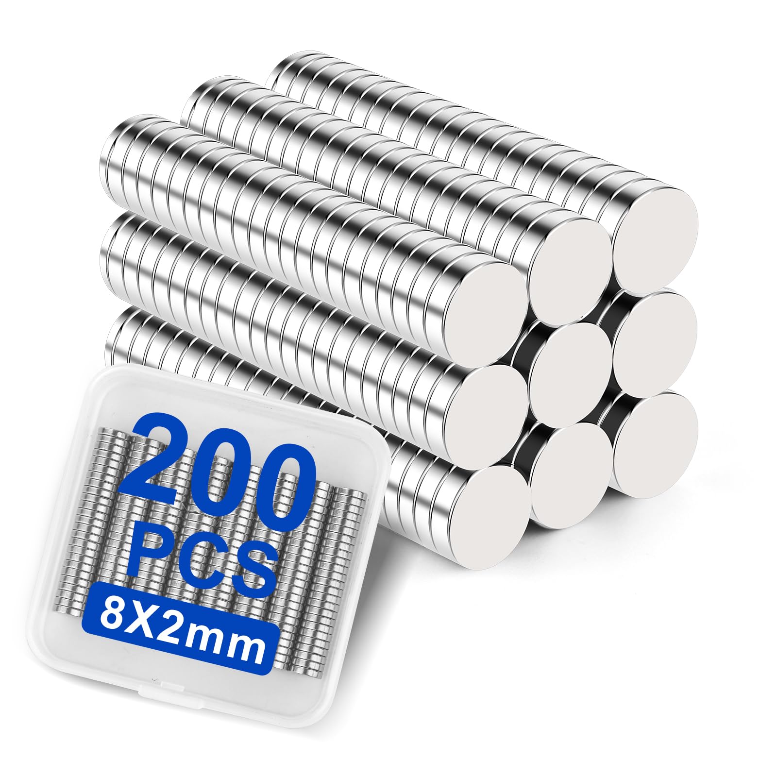 DIYMAG 200pcs magnets in a plastic case for easy storage and transport