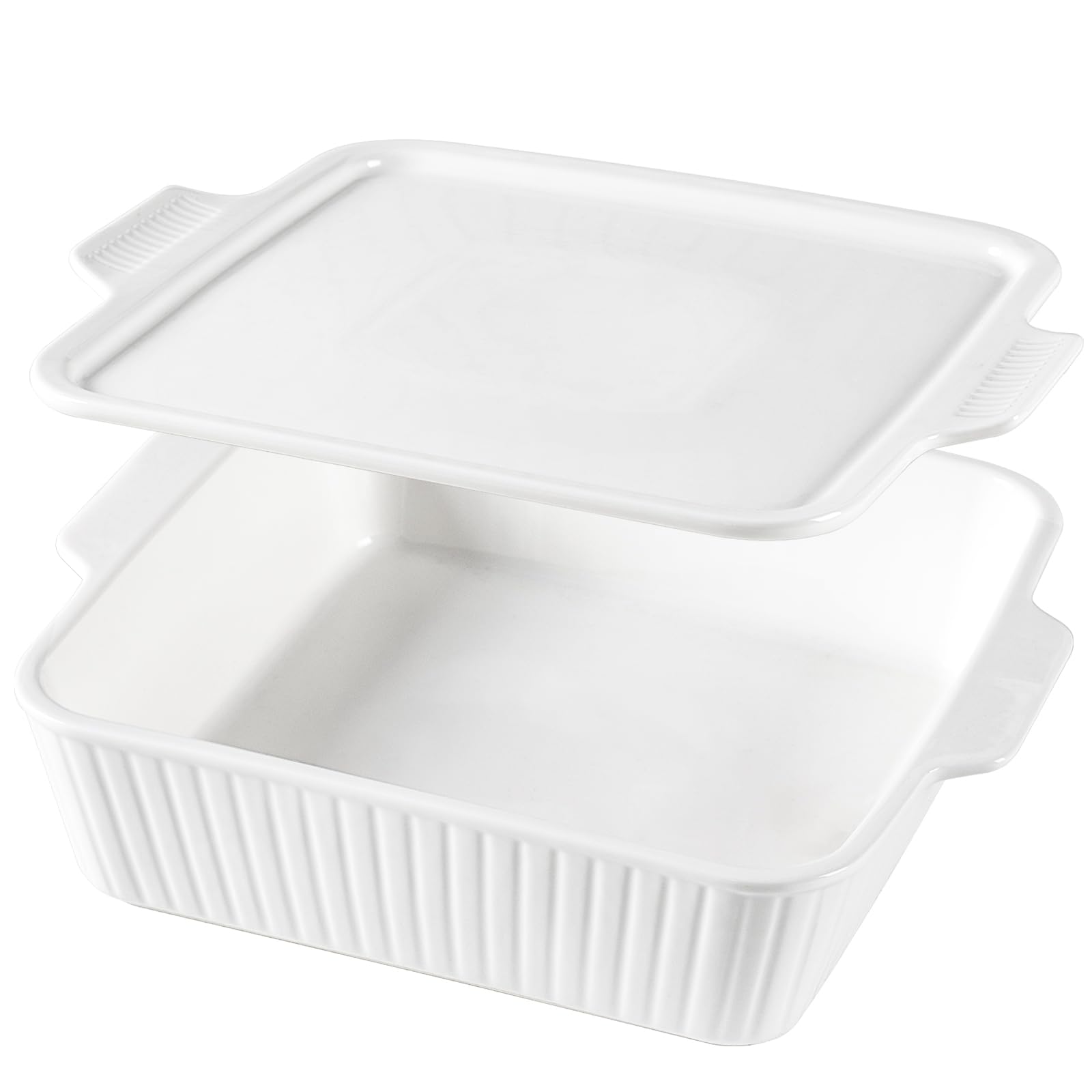 Dizada casserole dish with lid maintains warmth and moisture for evenly reheated meals.