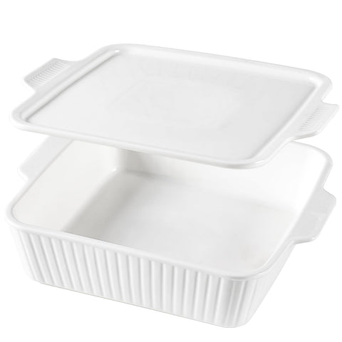 Dizada casserole dish with lid maintains warmth and moisture for evenly reheated meals.