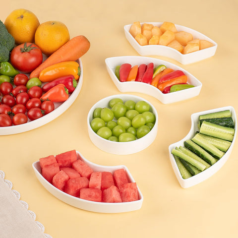 Dizada chips and dips tray keeps snack presentation tidy and accessible.