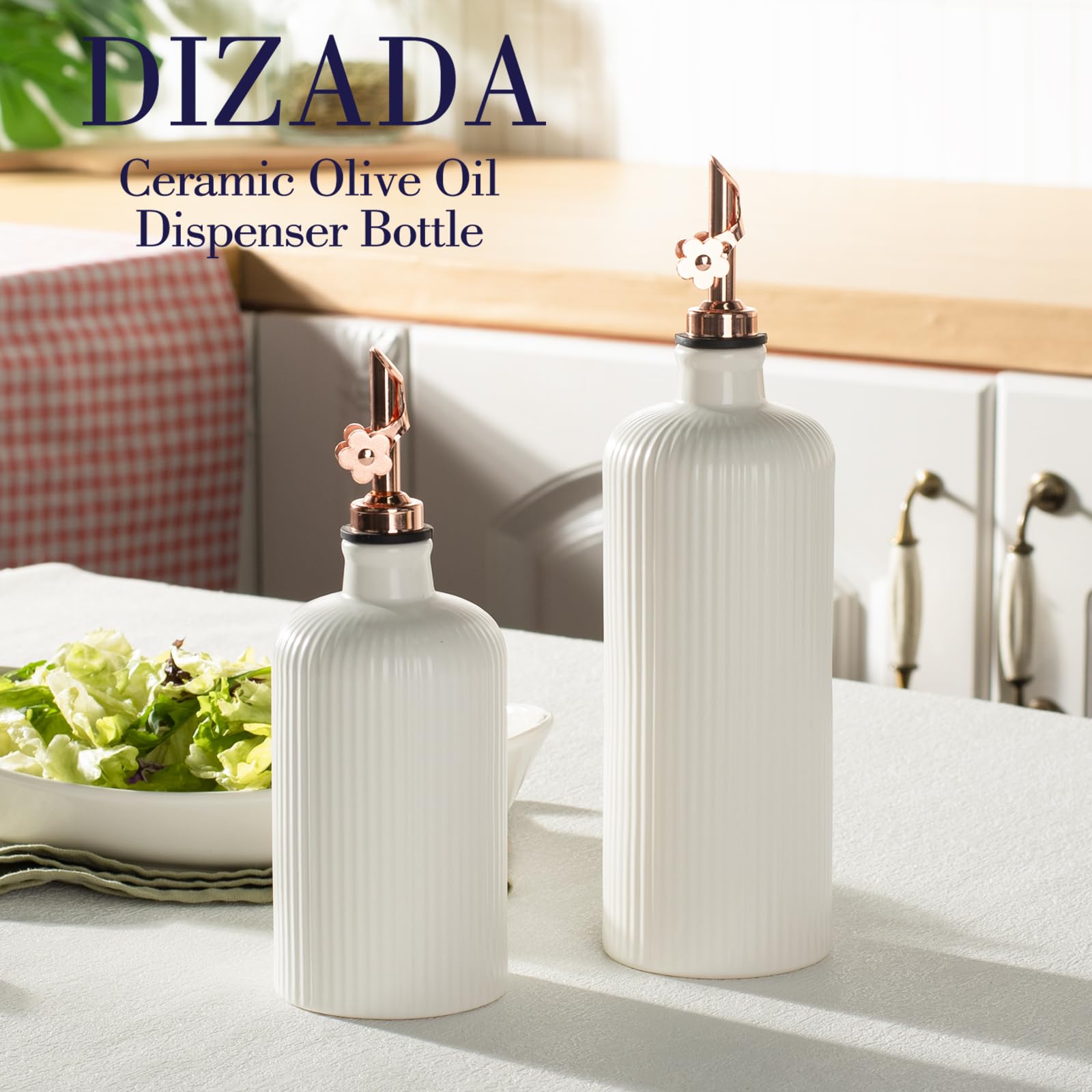 Dizada oil dispenser set suitable for oil, vinegar, or syrups on the counter