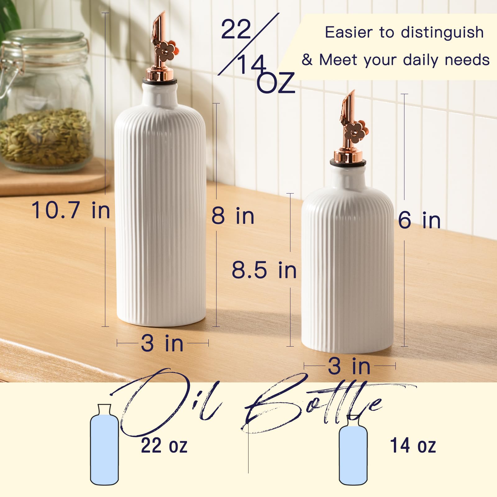 Dizada olive oil dispenser with stainless steel spout to reduce drips