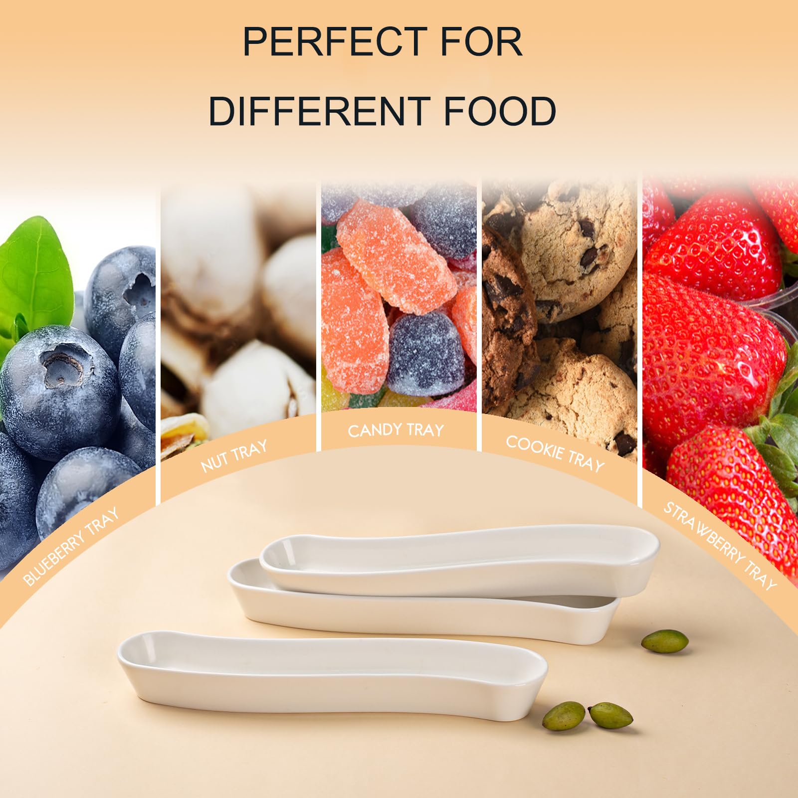 Dizada olive plates 3-pack curved ceramic are robust and easy to clean.