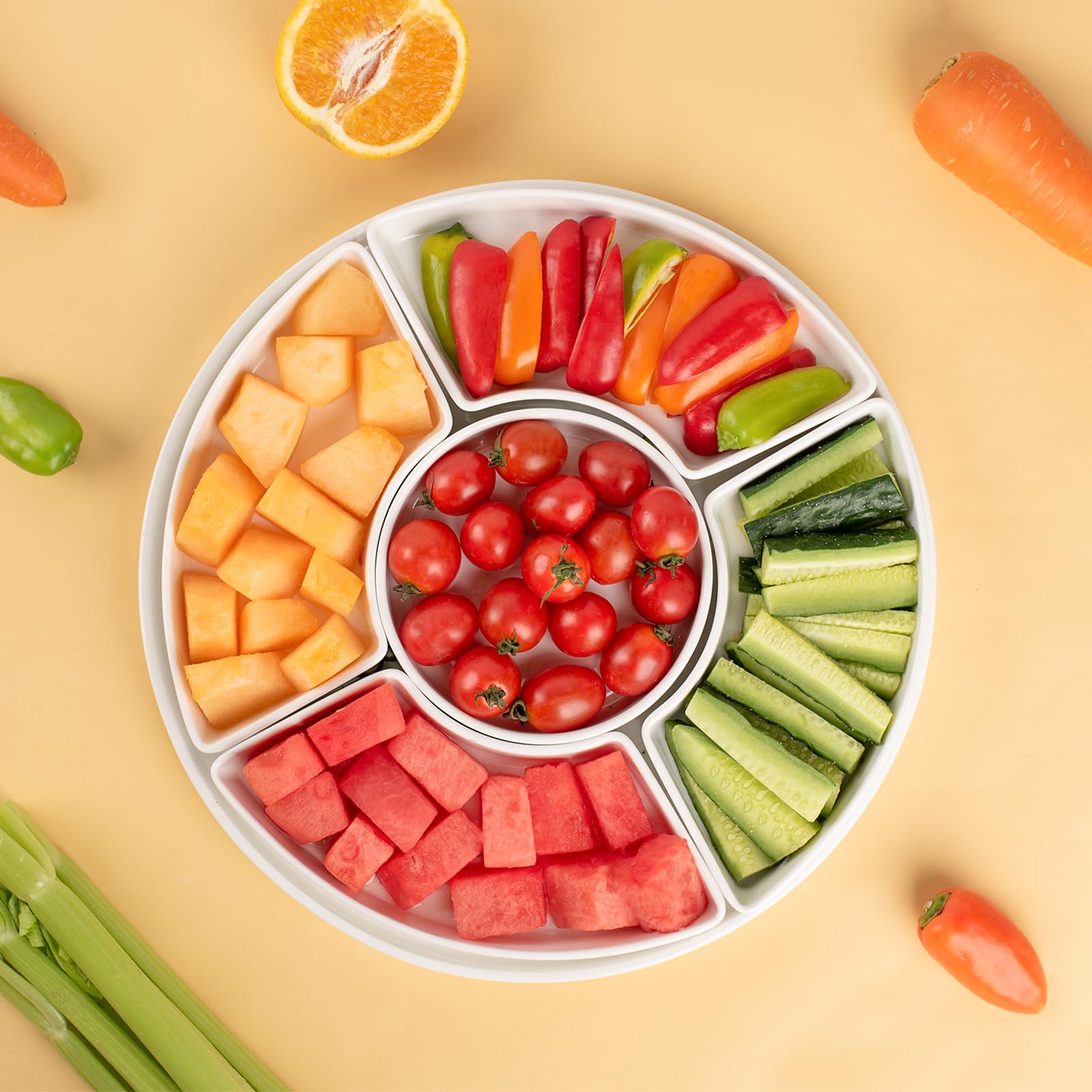 Dizada scalloped-edge design emphasizes elegant, crowd-friendly layout for finger foods.