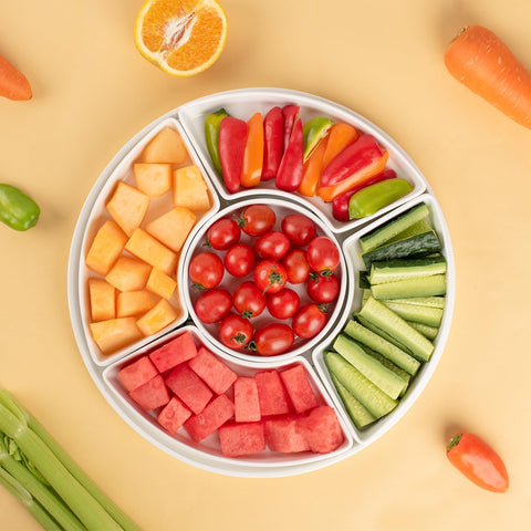 Dizada scalloped-edge design emphasizes elegant, crowd-friendly layout for finger foods.