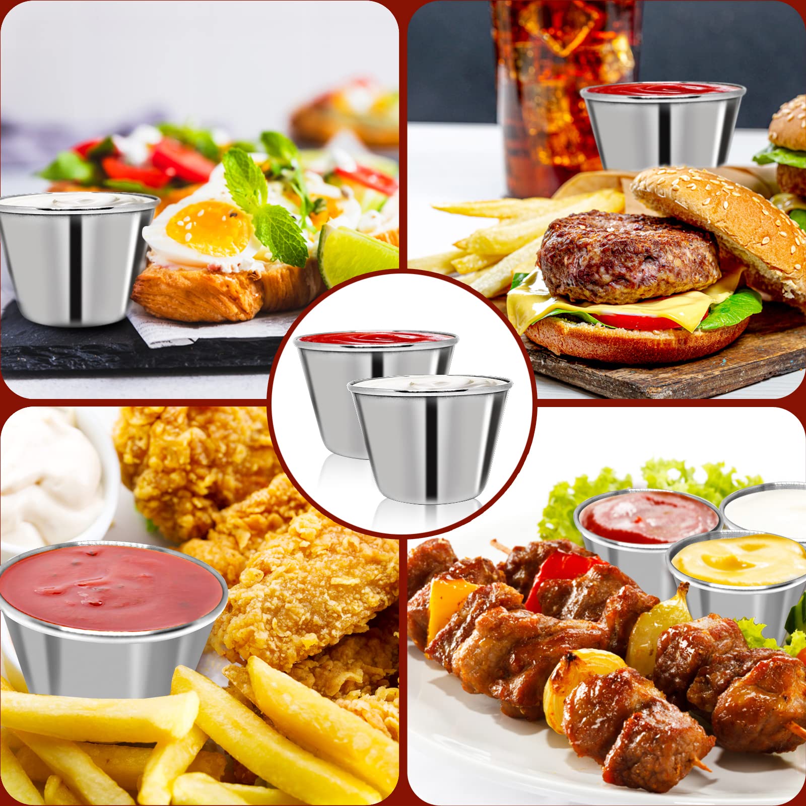 DJZZ stackable metal sauce cups save space during events and daily use