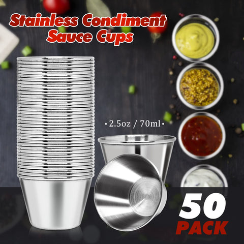 DJZZ stainless steel dipping cups with durable construction for repeated use