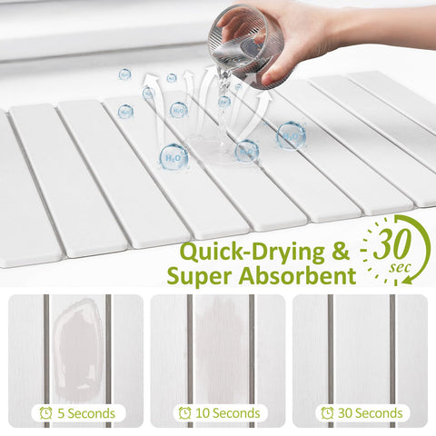 DK177 diatomaceous earth absorbent mat rapidly drying dishes