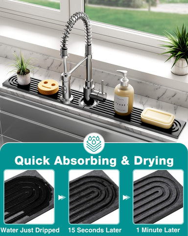 DK177 diatomite sink protector showcases high absorbency for damp counters.