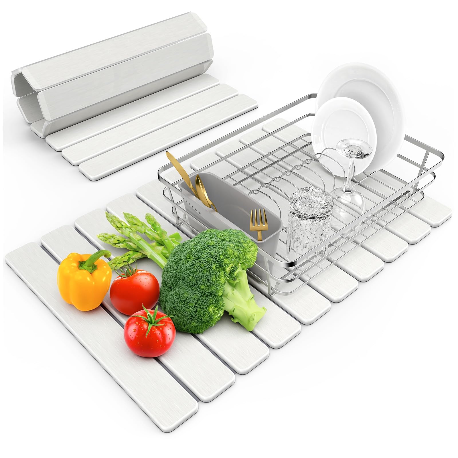 DK177 large stone drying mat 24x16 inches on kitchen counter for dry countertops