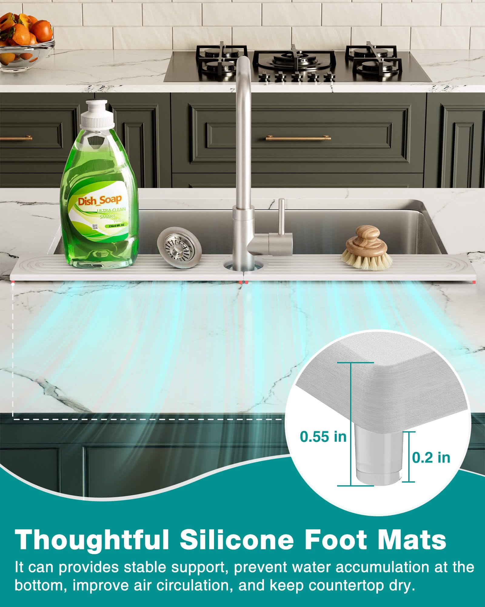 Included sanding tool with the DK177 Stone Faucet Mat for maintenance.
