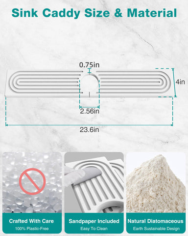 DK177 mat reveals leak-proof grooves protecting counters from splashes.