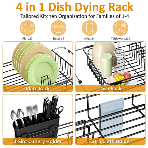 DLDSHI multi-slot storage for plates bowls cups and towels in compact space