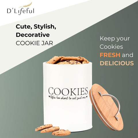 D'Lifeful cookie jar in gift-ready packaging for housewarmings or special occasions.