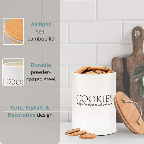 D'Lifeful cookie jar with 1.1 gallon capacity for bigger batches.