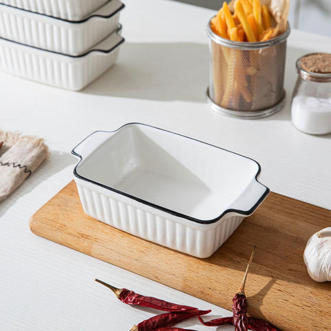 DLIM HOME kitchen setup with four 12 oz bakeware dishes