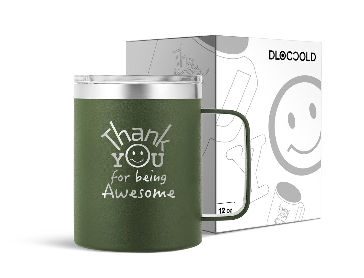 DLOCCOLD Thank You Gift mug closeup highlighting premium finish for gifting