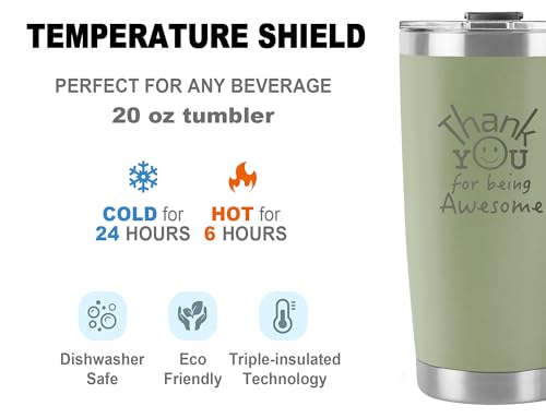DLOCCOLD Thank You Tumbler leak-proof lid ensures spill resistance on the go