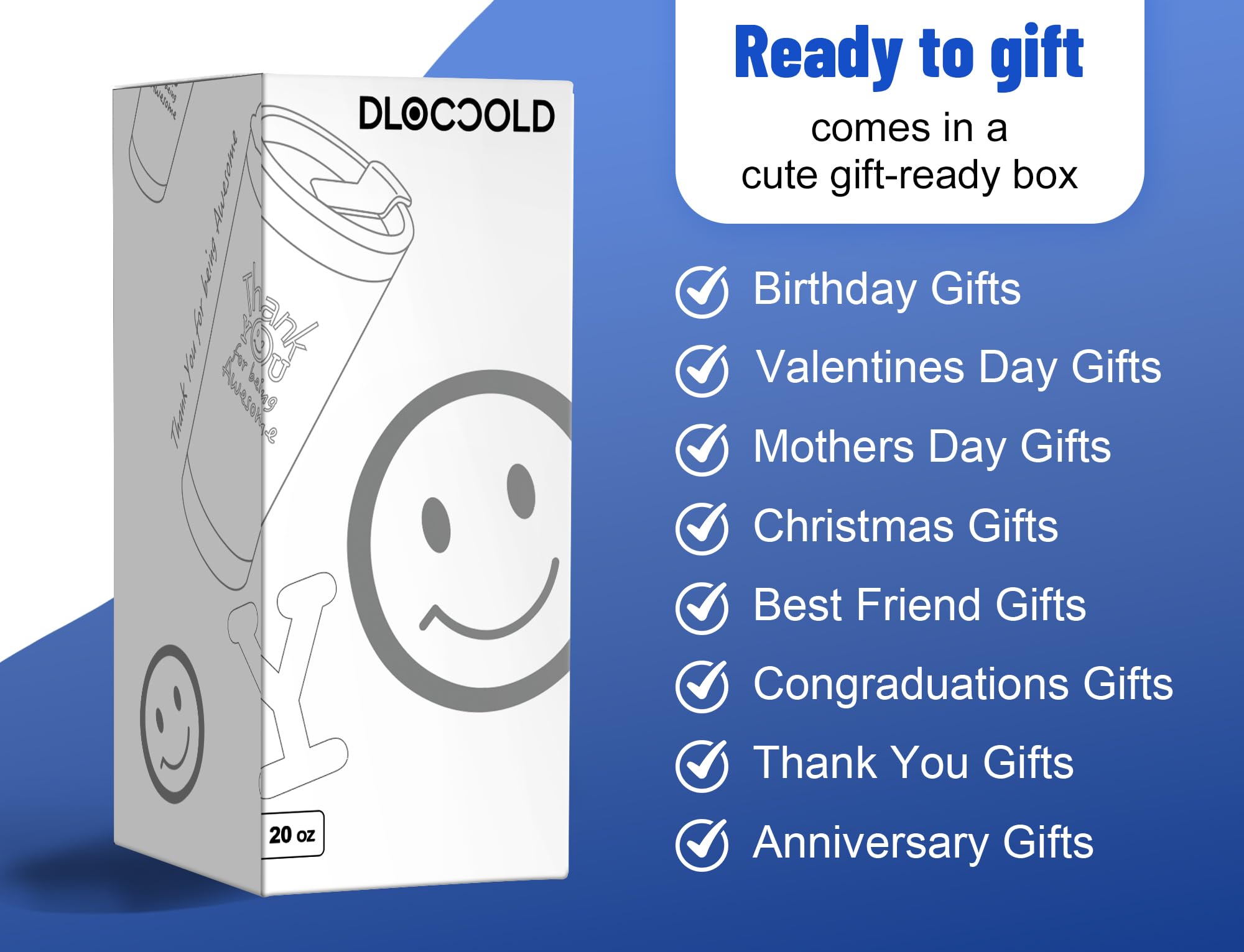 DLOCCOLD Thank You Tumbler stainless steel construction for daily use