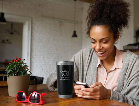 DLOCCOLD powder-coated finish tumbler for stylish grip