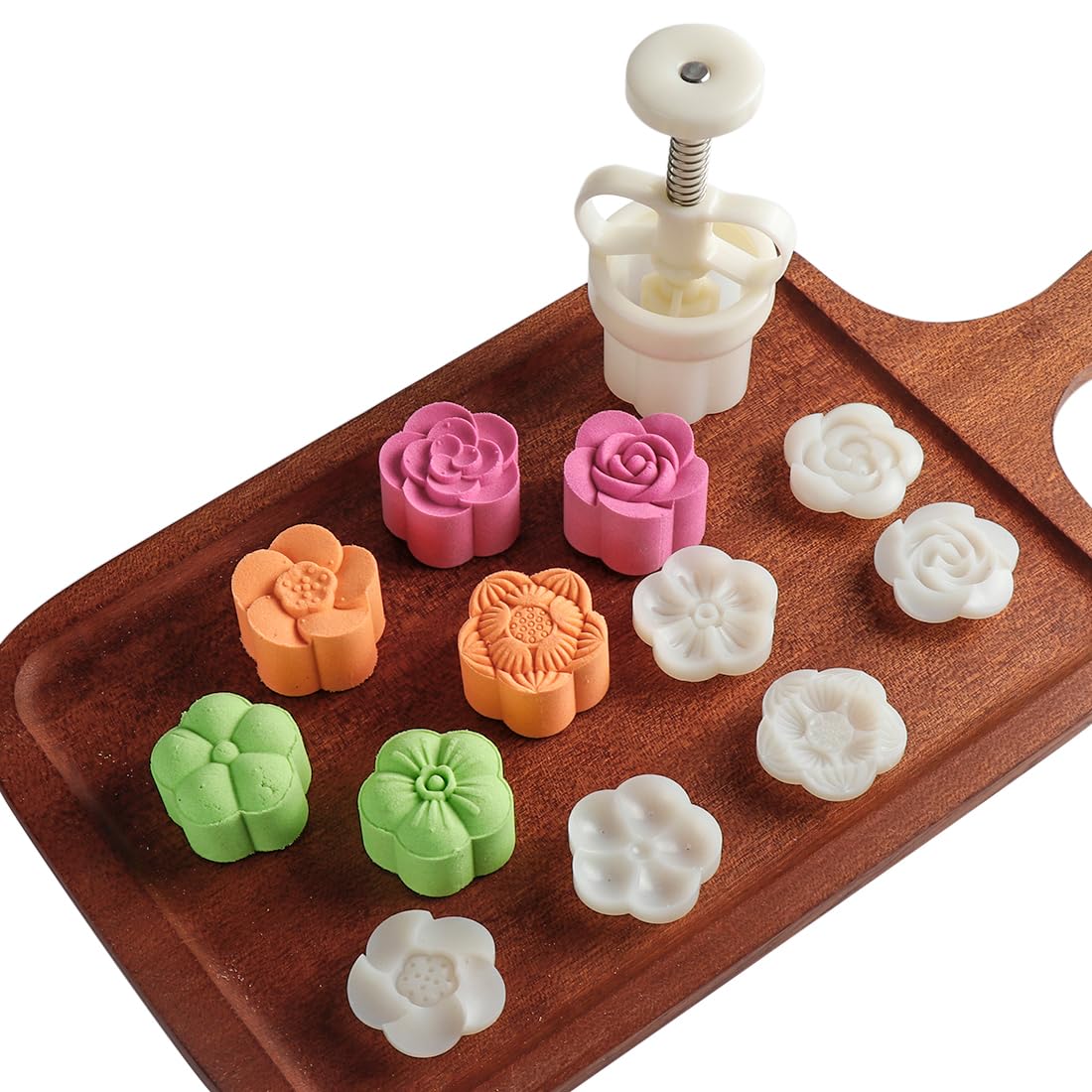 Dltsli Moon Cake Mold with 6 stamps for quick DIY desserts