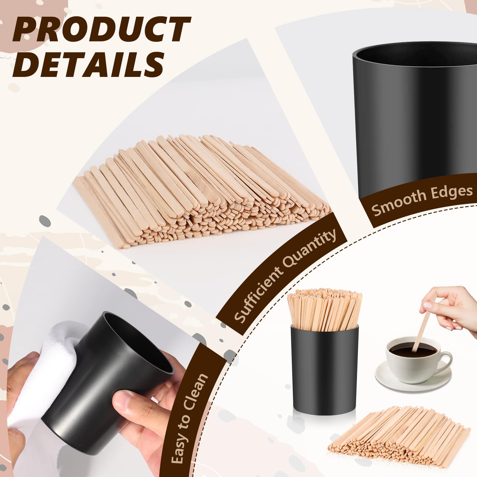 DLUGOPIS coffee stirrers set ready for coffee, tea, or milk drinks