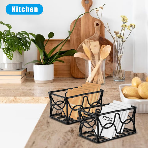 DLUGOPIS durable black metal finish for long lasting storage of sweeteners.