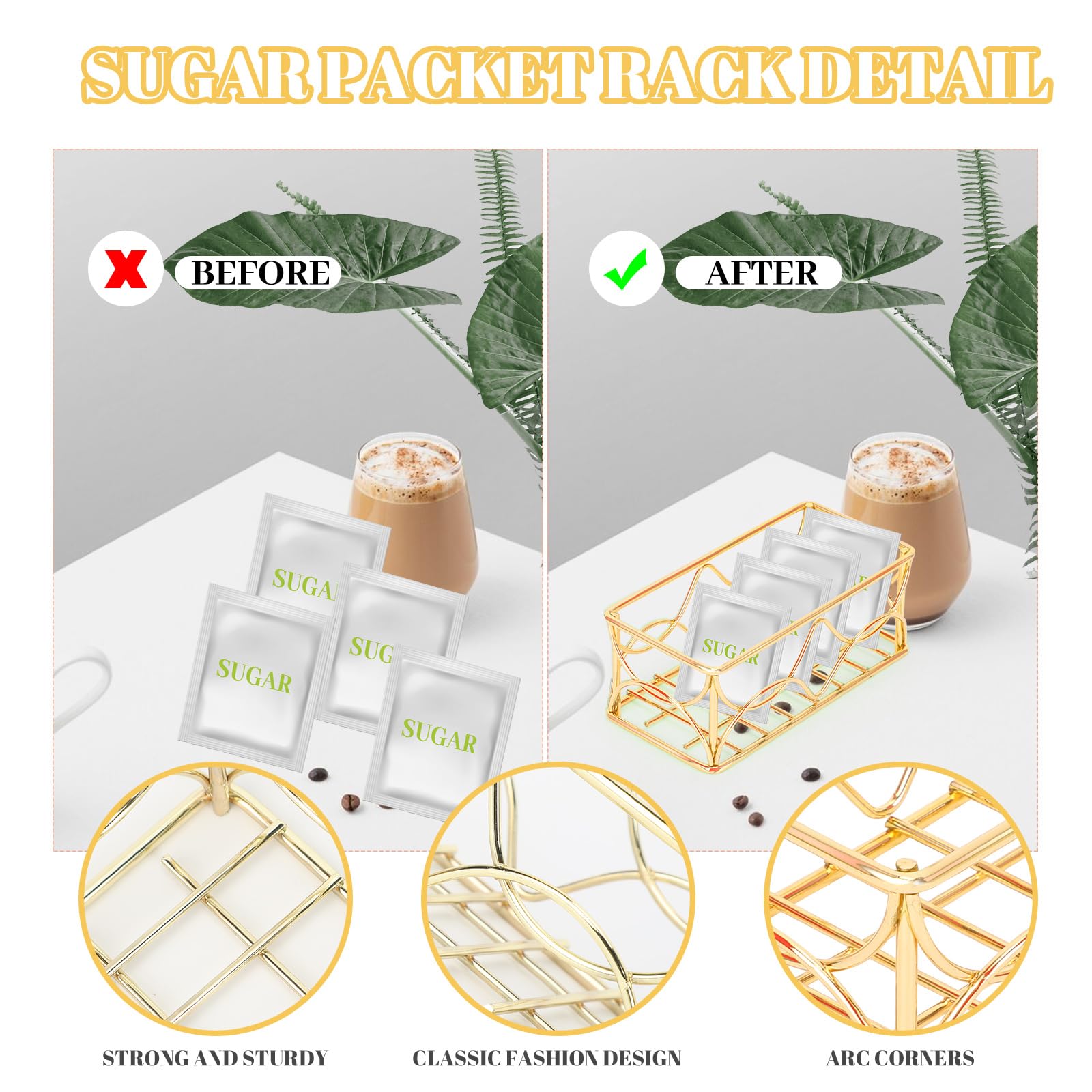DLUGOPIS metal tea bag organizer sits sturdy on the kitchen counter.
