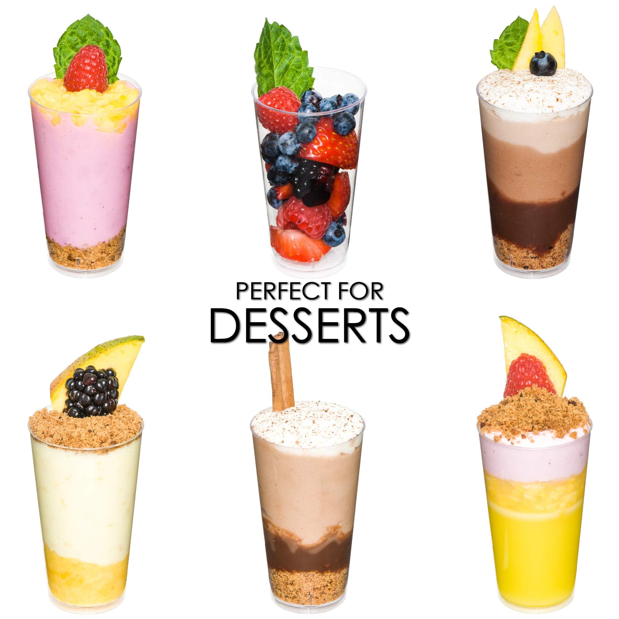 DLux reusable stackable dessert cups simplify prep and cleanup.