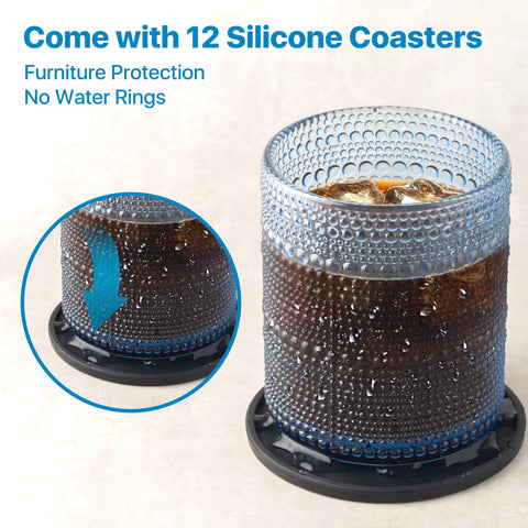 DmmyAlzx Hobnail blue rocks glass 14.5 oz ideal for whiskey on the rocks